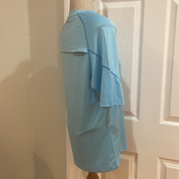 Weekender Rash guard performance athletic top aqua solar short sleeve sky blue S - Picture 4 of 10